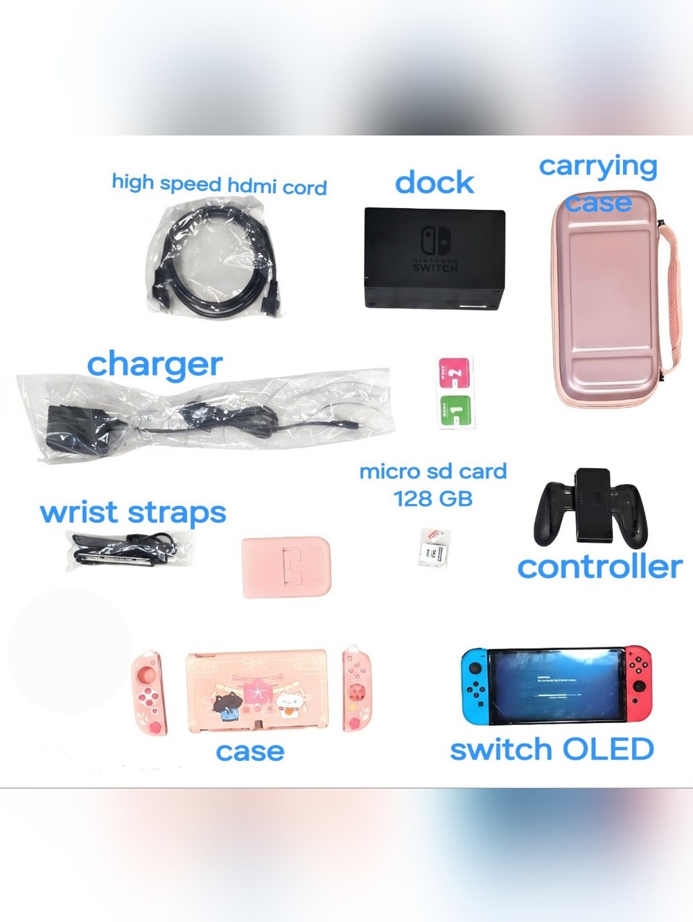 Nintendo Switch OLED - Neon Blue/Neon Red Renewed